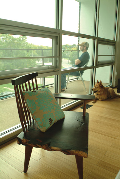 Kenny enjoys the hilltop view overlooking downtown Kansas City.